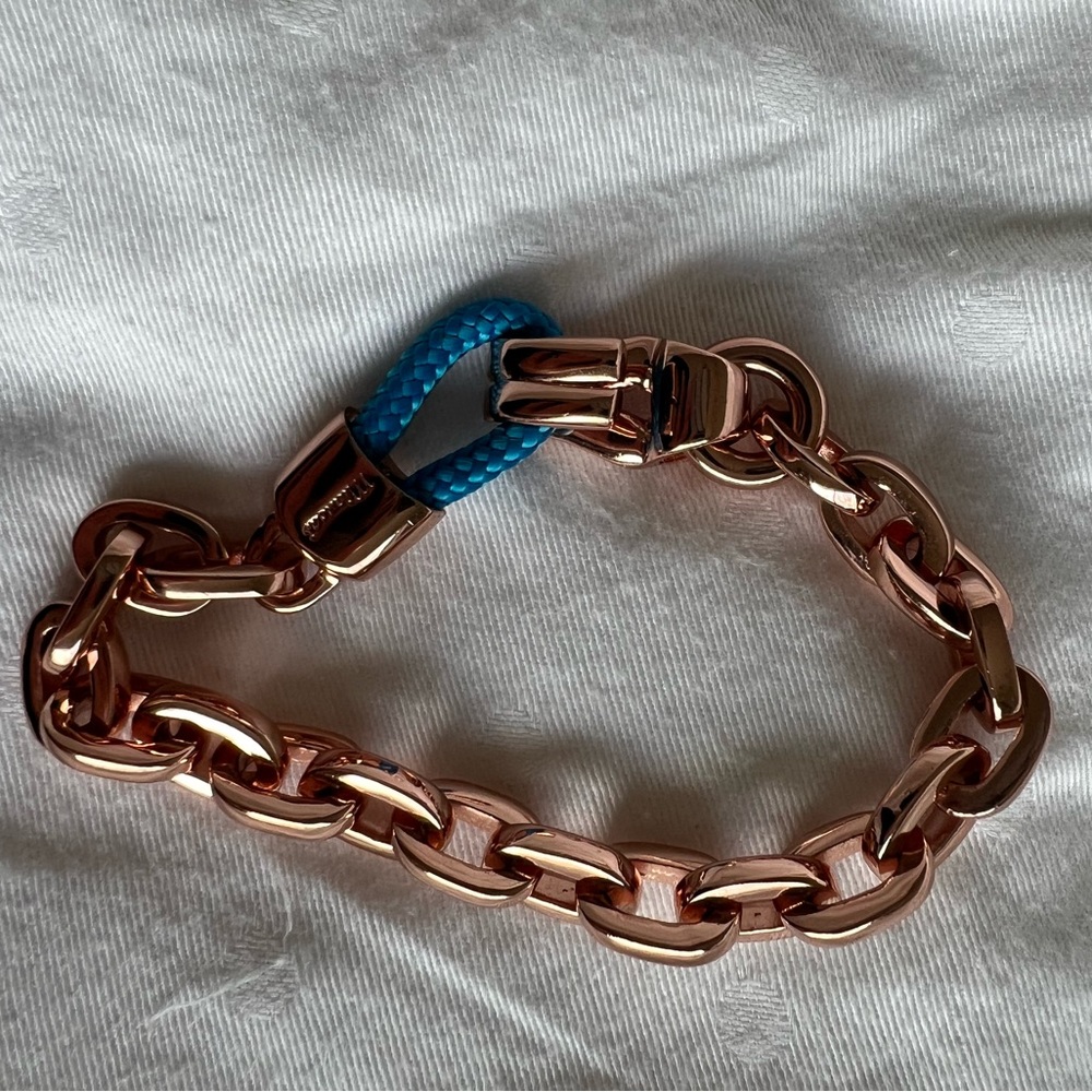 New Miansai Karoo Rope & Oval Link Bracelet in rose gold